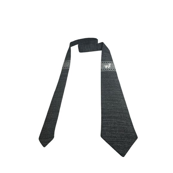 Vintage Unique Nazca Neck Tie Gray Career Office Business Casual Professional - Picture 1 of 11
